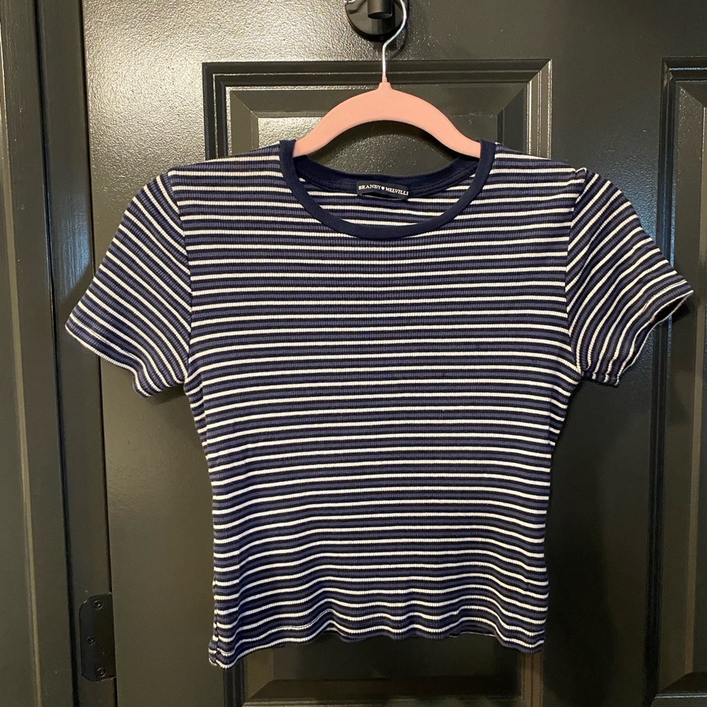 Brandy Melville striped ribbed top. Super stretchy and soft!
